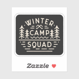 Winter camping trip squad sticker