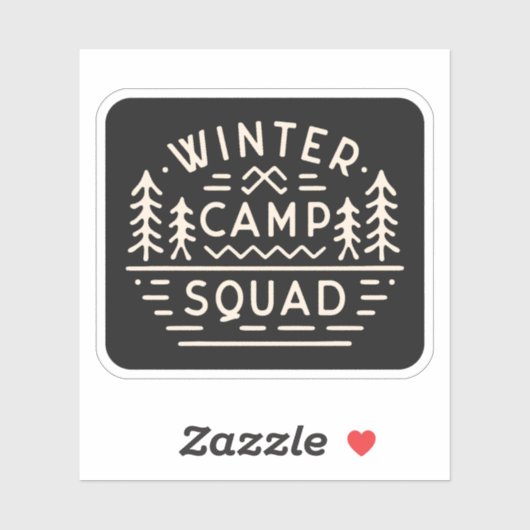 Winter camping trip squad sticker (Vel)