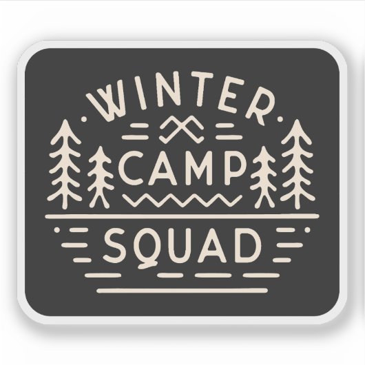 Winter camping trip squad sticker (Voorkant)