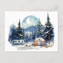 Winter Camping Waterverf