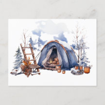 Winter Camping Waterverf