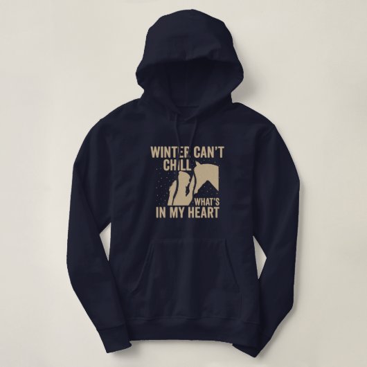 Winter Can’t Chill What’s in My Heart Horse Hoodie (Design voorkant)