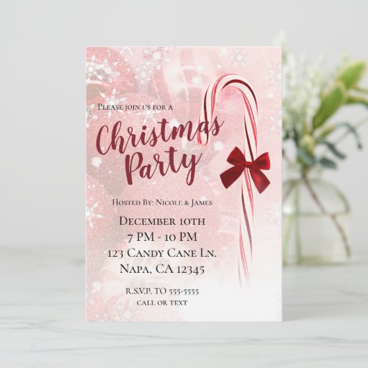 Winter Candy Cane Kerstfeest Kaart (Staand voorkant)