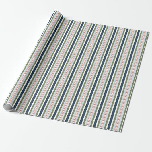 Winter Candy Stripe Gift Wrap Cadeaupapier (Uitgerold)