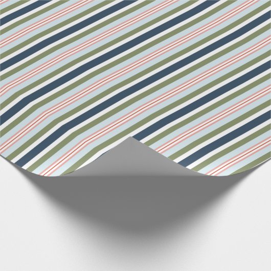 Winter Candy Stripe Gift Wrap Cadeaupapier (Hoek)