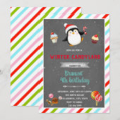 Winter candyland thema uitnodiging (Voorkant / Achterkant)