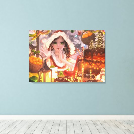 Winter Canvas illustratie Kerst Wall Decor (Insitu (Houten vloer))