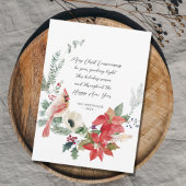 Winter Cardinaal Red Poinsettias Greenery Wreath Feestdagenkaart