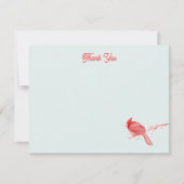 Winter Cardinal bedankkaart Notitiekaartje (Voorkant)