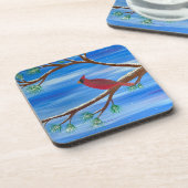 Winter Cardinal Bier Onderzetter (Linkerzijde)