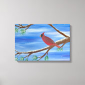 Winter Cardinal Canvas Wall Art (Voorkant)