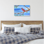 Winter Cardinal Canvas Wall Art Afdruk (Insitu (Slaapkamer))