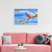 Winter Cardinal Canvas Wall Art Afdruk (Insitu (Woonkamer))