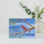 Winter Cardinal Christmas Postcard Feestdagenkaart (Staand voorkant)