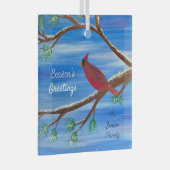 Winter Cardinal Glas Ornament (Voorkant Rechts)