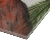 Winter Cardinal Glass Snijplank (Hoek)