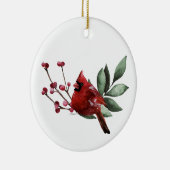 Winter Cardinal Kerstmis | Aangepaste 4 Collage Fo Keramisch Ornament (Rechts)