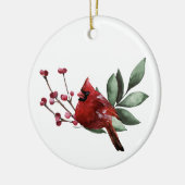 Winter Cardinal Kerstmis | Aangepaste 4 Collage Fo Keramisch Ornament (Links)
