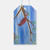 Winter Cardinal Magnetic Christmas Card Cadeaulabel (Achterkant)