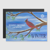 Winter Cardinal Magnetische Kerstkaart (Voorkant / Achterkant)