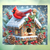 Winter Cardinal Raamsticker (Vel 3)
