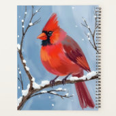 Winter Cardinal Rode Vogel Aquarel Schilderij Planner (Achterkant)