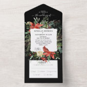 Winter Cardinal Trouw All In One Uitnodiging (Binnen)