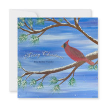 Winter Cardinal Vierkant Kerstkaart
