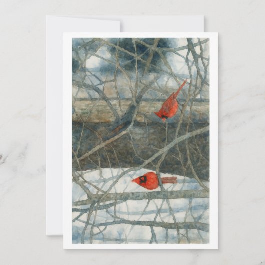 Winter Cardinals Feestdagenkaart (Voorkant)