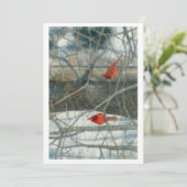 Winter Cardinals Feestdagenkaart (Staand voorkant)