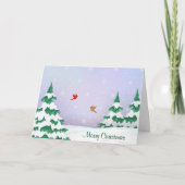 Winter Cardinals kerstgroet Feestdagen Kaart (Voorkant)