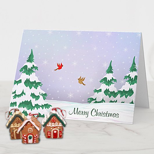 Winter Cardinals kerstgroet Feestdagen Kaart