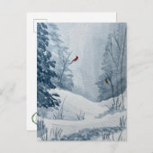 Winter Cardinals Postcard Briefkaart (Voorkant / Achterkant)