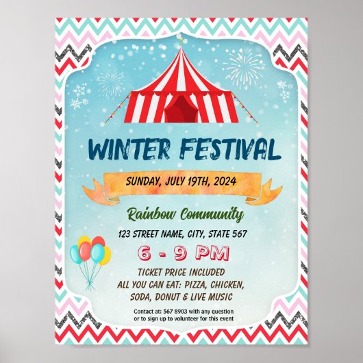 Winter carnaval festival flyer poster (Voorkant)