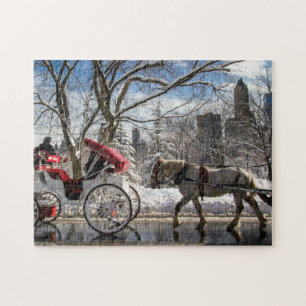 Winter Carriage Horses in Central Park Legpuzzel