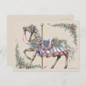 Winter Carrousel Horse Dradenbriefkaart Briefkaart (Voorkant / Achterkant)