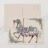 Winter Carrousel Paard Briefkaart (Voorkant / Achterkant)