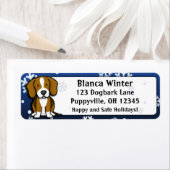 Winter Cartoon Beagle Etiket (Insitu)