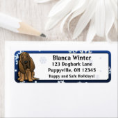 Winter Cartoon bloedhond Etiket (Insitu)