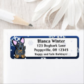 Winter Cartoon Blue Heeler Etiket (Insitu)