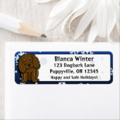 Winter Cartoon Boykin Spaniel Etiket (Insitu)