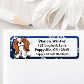 Winter Cartoon Cavalier King Charles Spaniel Etiket (Insitu)