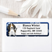 Winter Cartoon Treeing Walker Coonhound Etiket (Insitu)