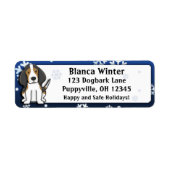 Winter Cartoon Treeing Walker Coonhound Etiket (Voorkant)