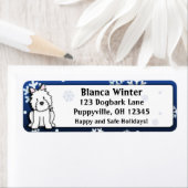 Winter Cartoon Westie Etiket (Insitu)