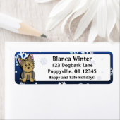 Winter Cartoon Yorkie Etiket (Insitu)