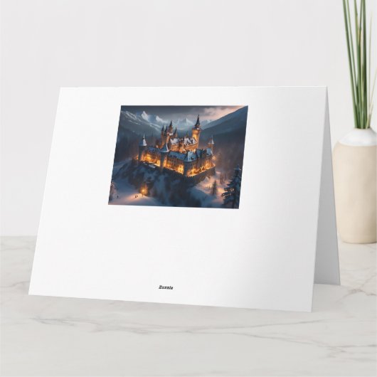 Winter Castle kerst Kaart. Kaart (Achterkant)