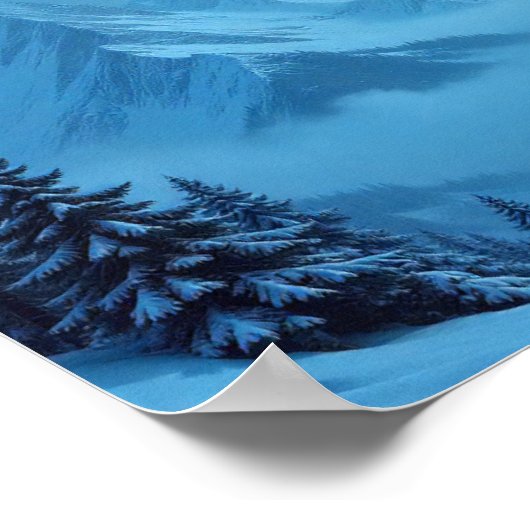 Winter Castle Mountain Fantasy Landscape Poster (Hoek)