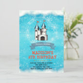 Winter Castle verjaardagsuitnodiging Kaart (Staand voorkant)