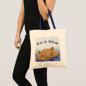 Winter Cat Let it Snow Art Tote Bag (Voorkant (product))